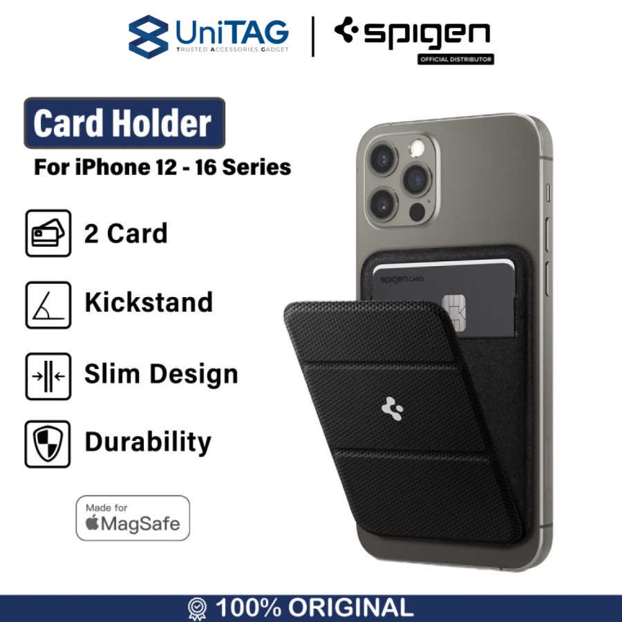 Card Holder Stand Magnetic iPhone 16 15 14 13 Spigen Zero One Magsafe Dompet Wallet Kartu Kulit