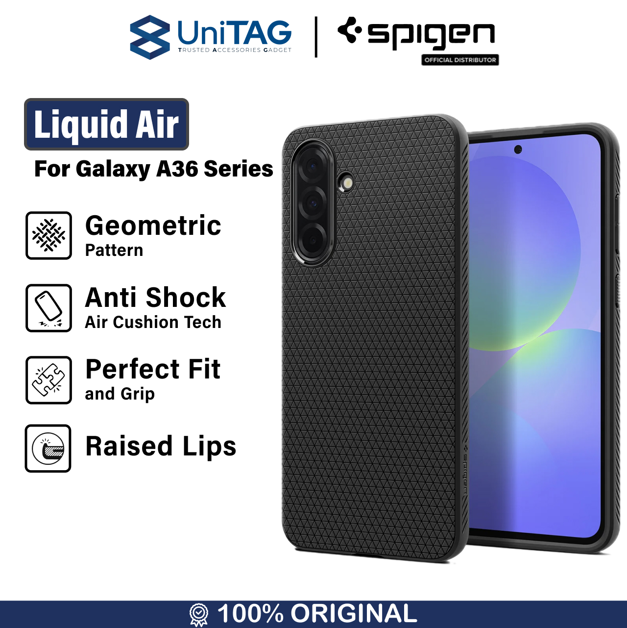 Spigen Galaxy A36 5G Case Liquid Air - Matte Black ACS09199