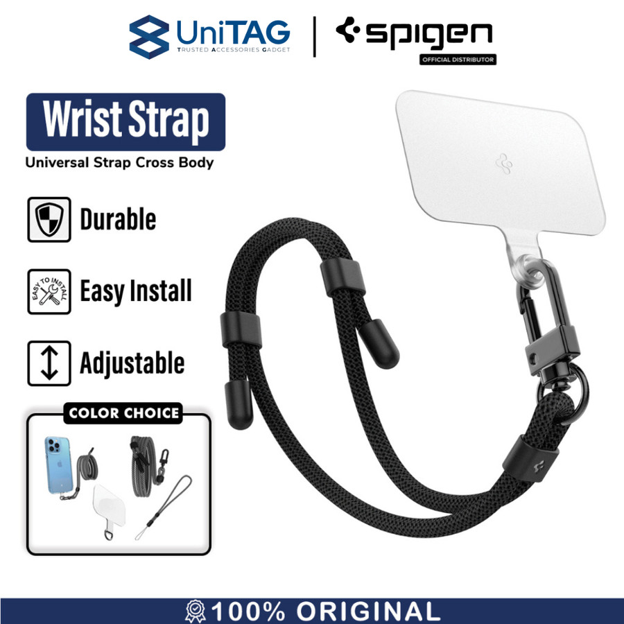 Spigen Strap Wrist + ConTag Universal Wrist Strap Set - Black AFA06261