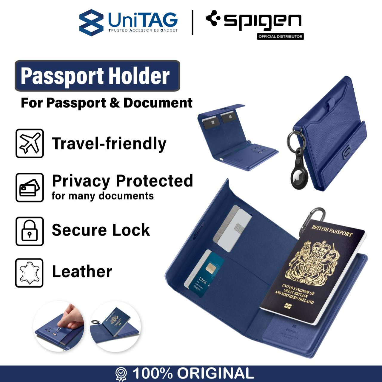 Spigen Passport Holder Universal Passport Holder - Dune Beige AFA08348-1