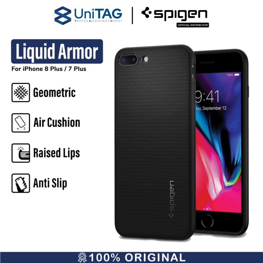 Spigen iPhone 8 / 7 Plus Case Liquid Armor - Black 043CS20525