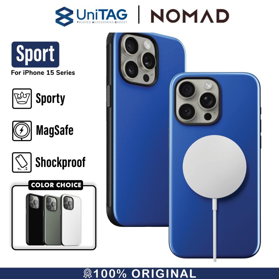 Nomad iPhone 15 Pro Case Magsafe Sport Case - Super Blue NM01652885
