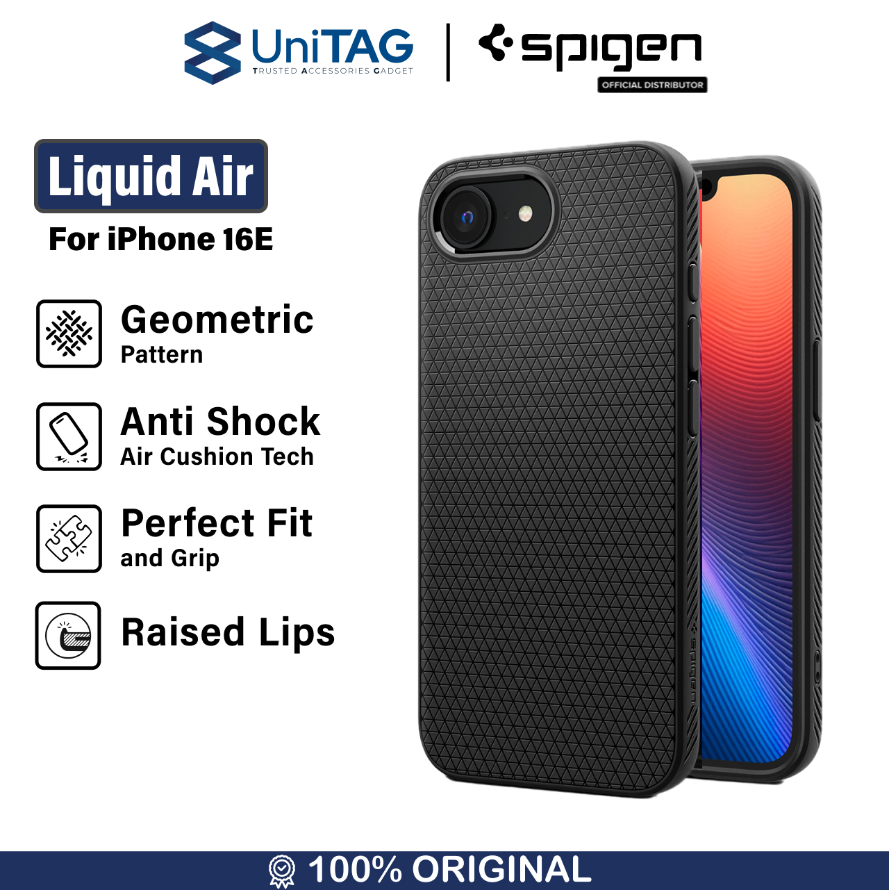Spigen iPhone 16e Case Liquid Air - Matte Black ACS09161