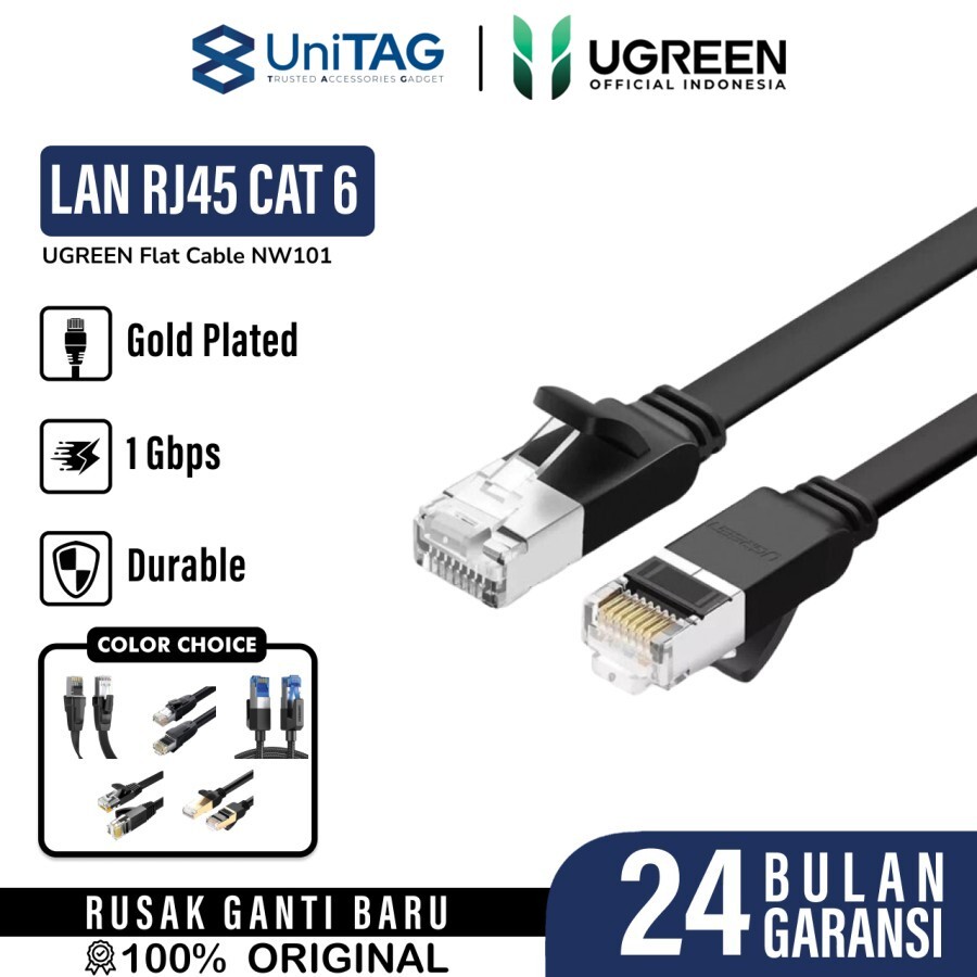 Cable LAN RJ45 CAT 6 UGREEN Ethernet Round Pure Cooper UTP High Speed