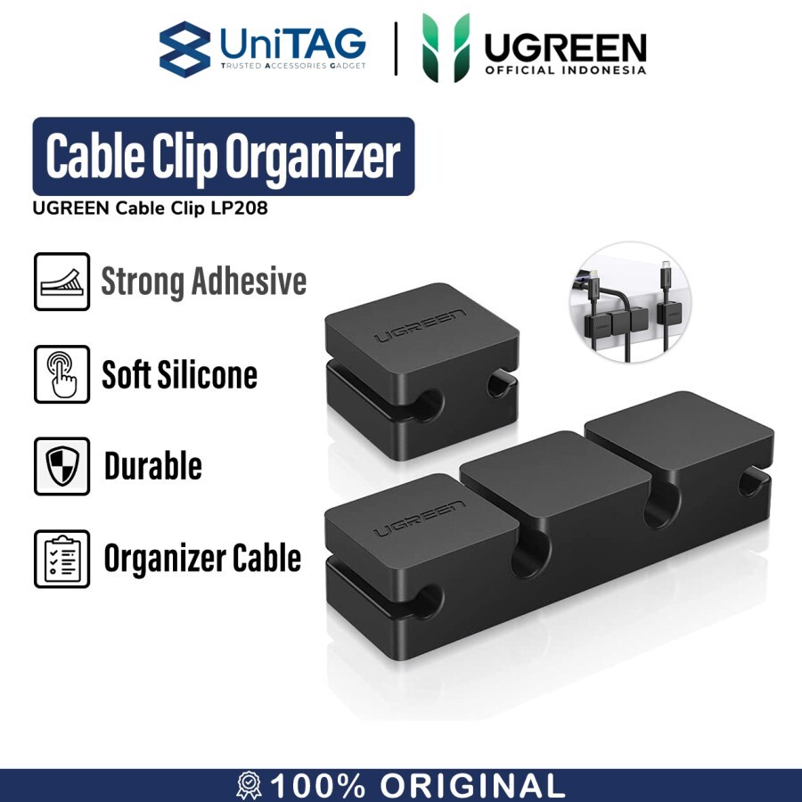 UGREEN Cable Organizer Clips Rubber - Black LP208 70585