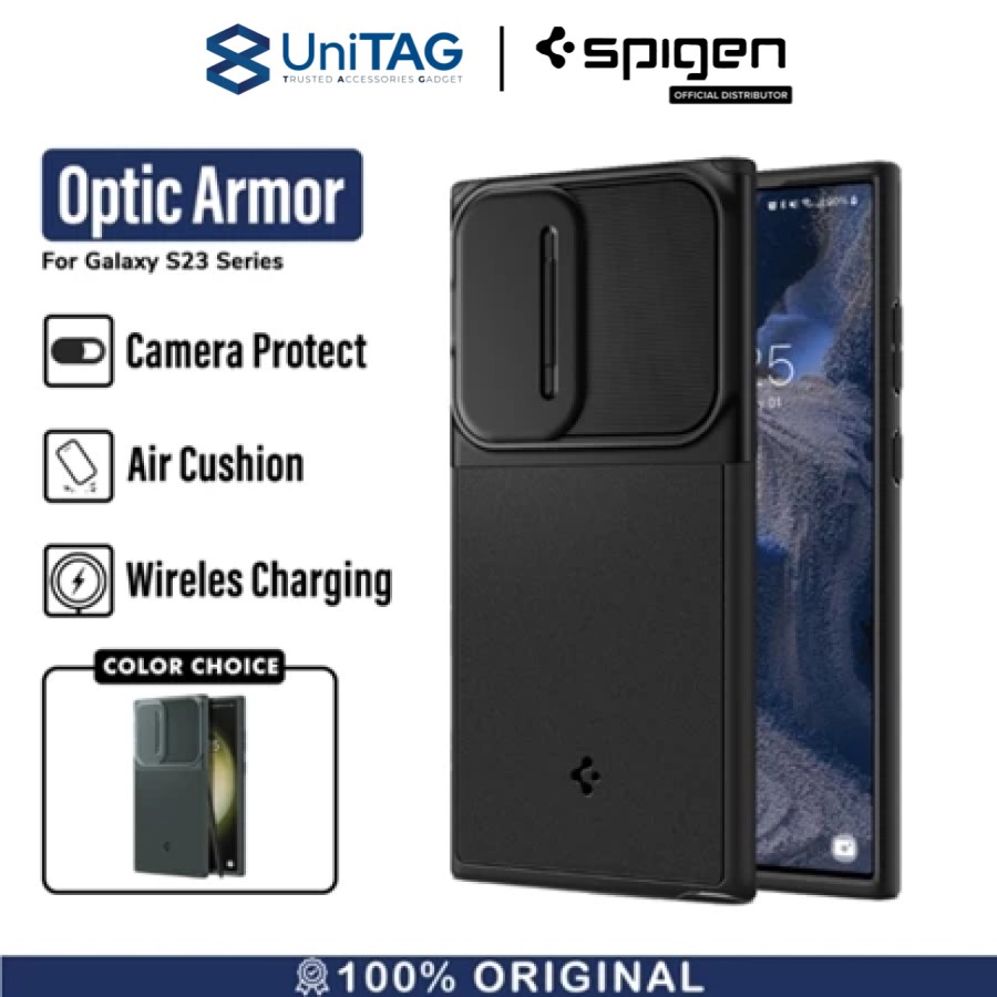 Spigen Galaxy S23 Ultra Case Camera Cover Optik Armor - Black ACS05639