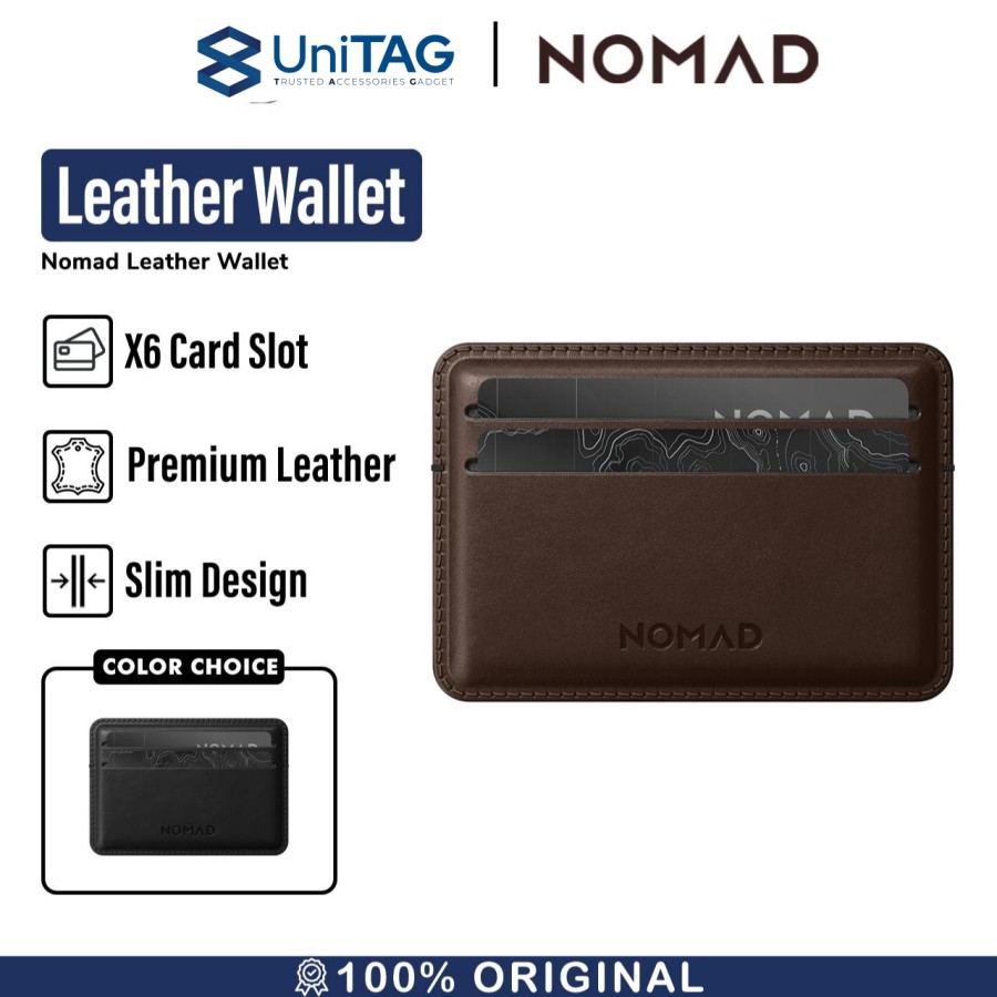 Nomad Dompet Kartu Card Wallet Horween Leather - Rustic Brown NM500R00A0