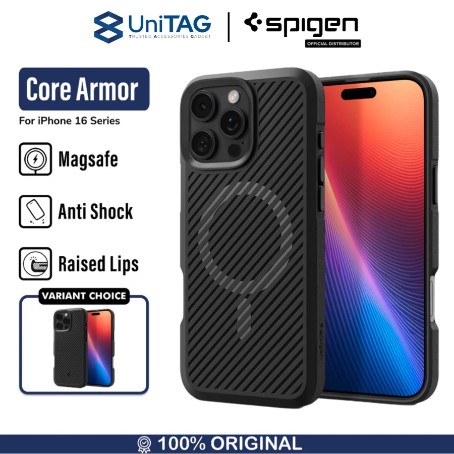 Spigen iPhone 16 Case Magsafe Core Armor MagFit - Matte Black ACS08221 (Offline SKU)