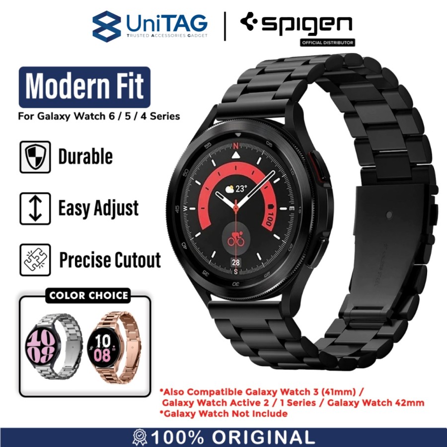 Spigen Galaxy Watch 46mm / 42mm / 44mm / 40mm / 41mm Strap Watch Modern Fit (20mm) - Black 600WB24980