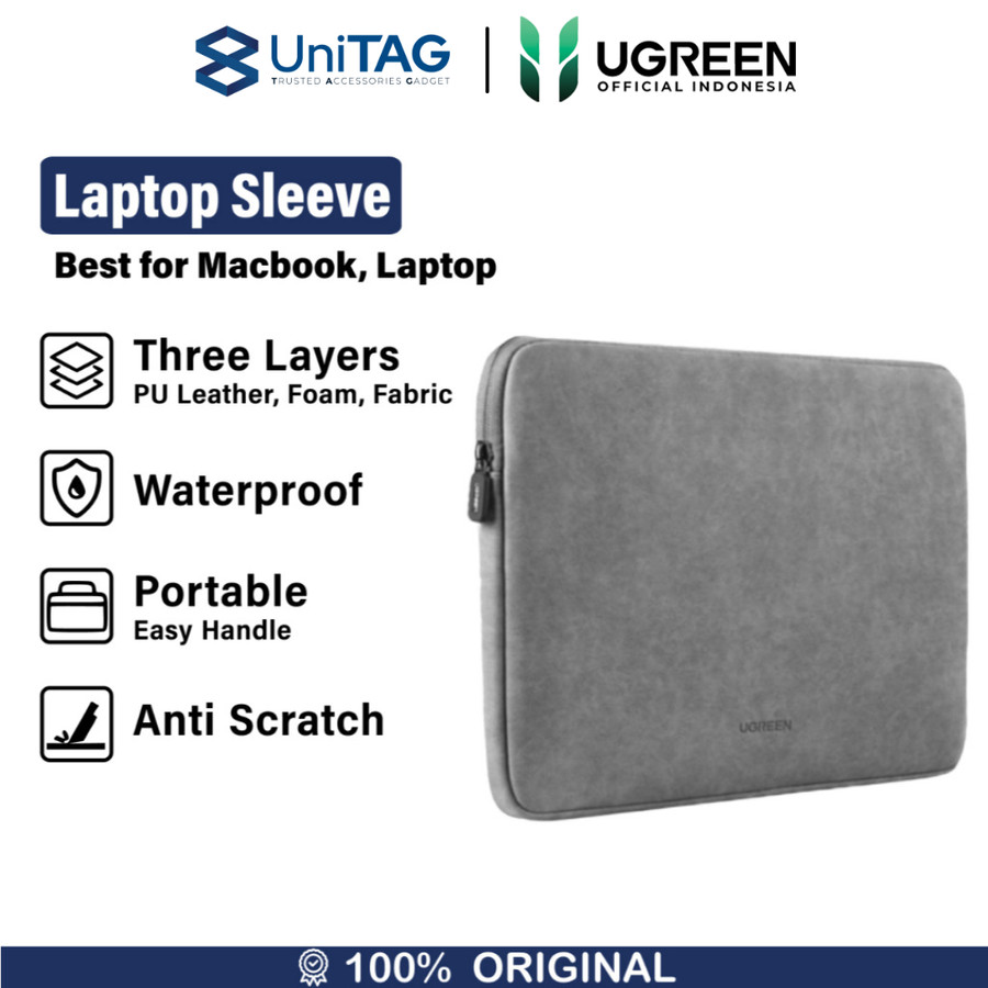 UGREEN Laptop (15"-15.9") Tas Laptop Sleeve Case - Gray LP437 30325