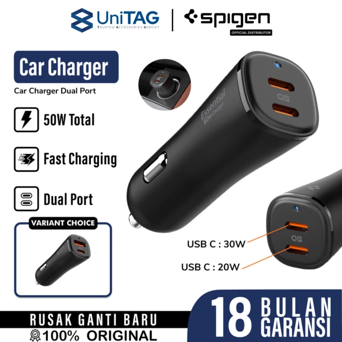 Spigen Car Charger 50W 2C ArcStation Essential - Black EV502 ACP08523