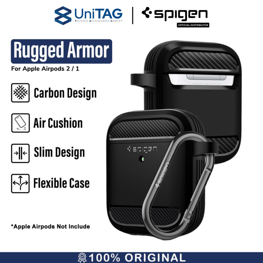 Spigen AirPods 2 / 1 Case Rugged Armor - Black ASD01117