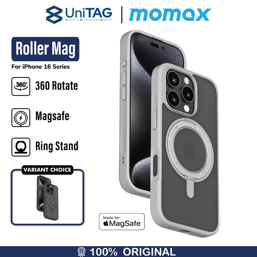 Momax iPhone 16 Pro Max Case Magsafe Stand CaseForm Roller Magnetic - Black MRAP24XLD-1
