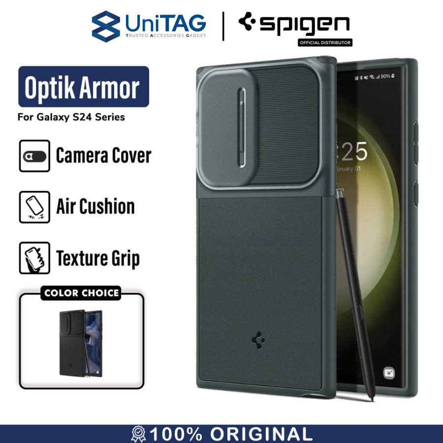 Spigen Galaxy S24 Ultra Case Camera Cover Optik Armor - Abyss Green ACS07314