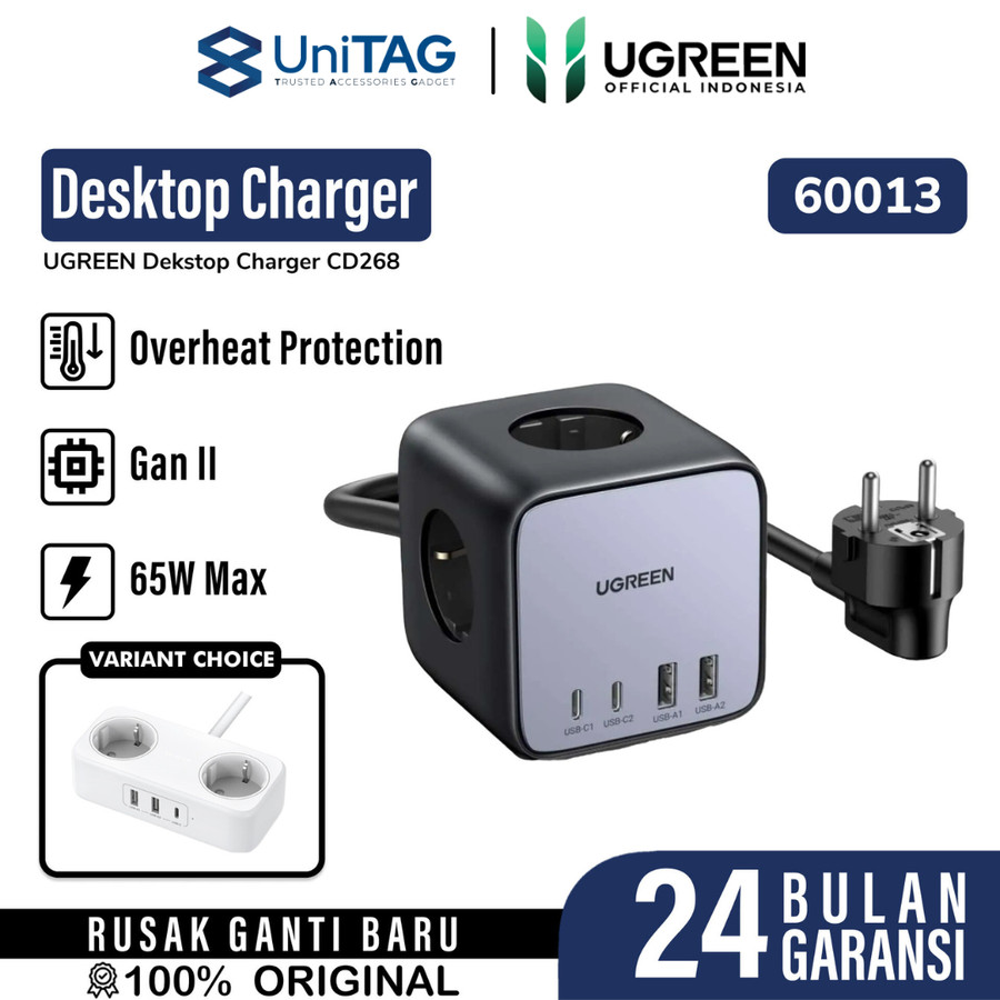 UGREEN Desktop Charger 65W GaN 2A 2C 3AC Outlet DigiNest Cube - CD268 60113