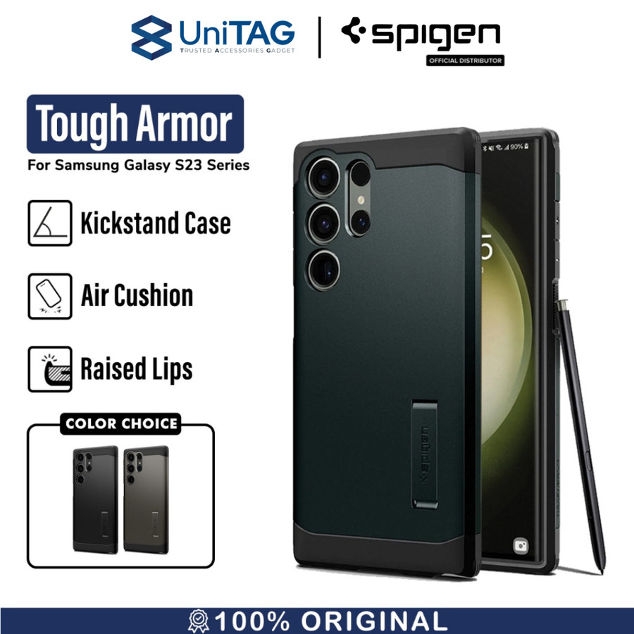 Spigen Galaxy S23 Ultra Case Stand Tough Armor - Abyss Green ACS05625