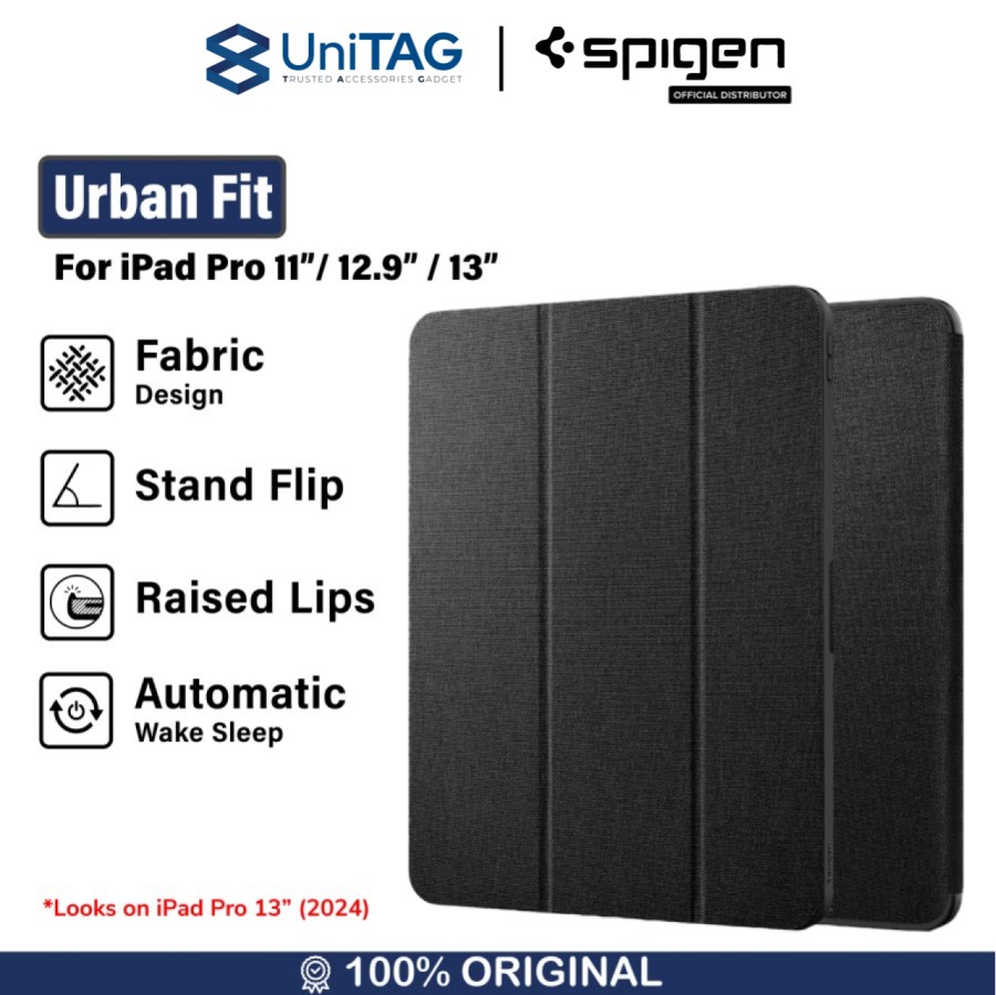 Spigen iPad Pro 11" (2022 / 2021 / 2020 / 2018) Case Flip Cover Urban Fit - Black ACS01054 (Offline SKU)