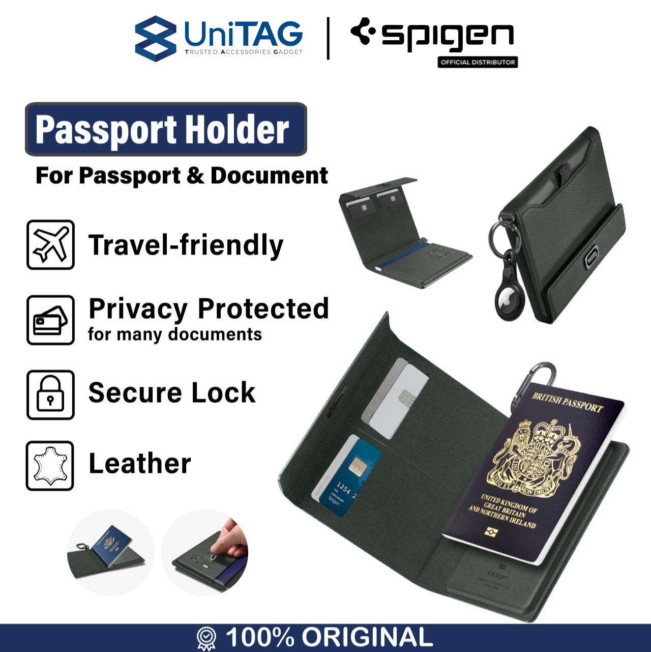 Spigen Passport Holder Universal Passport Holder - Military Green AFA08347