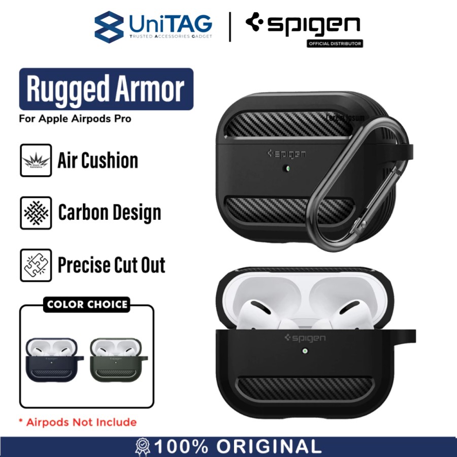 Spigen AirPods Pro Case Rugged Armor - Charcoal Gray ASD01442-1