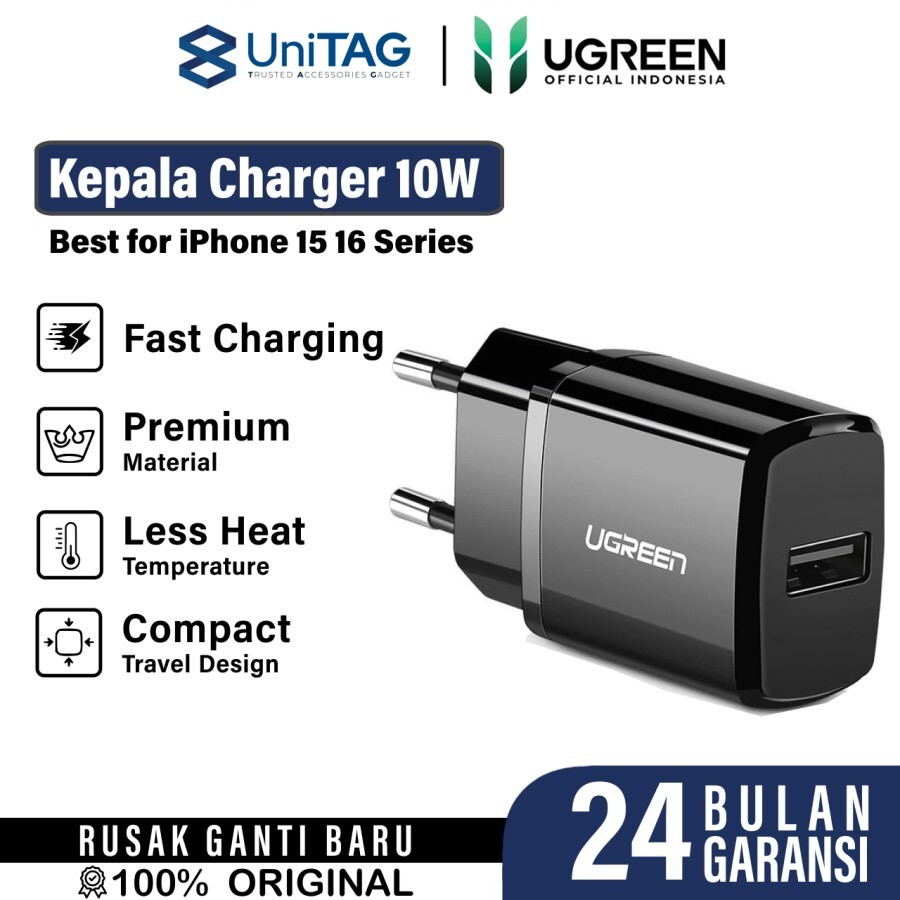 UGREEN Wall Charger 10W 1A - Black ED011 50459