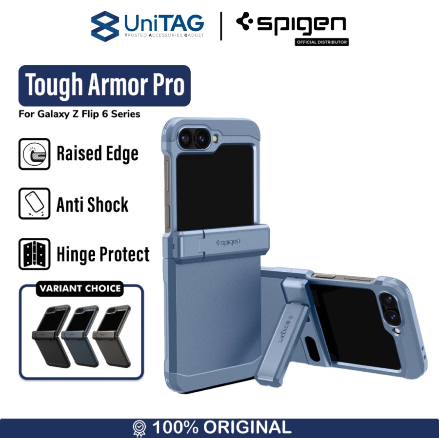 Spigen Galaxy Z Flip 6 Case Tough Armor Pro - Sierra Blue ACS08361