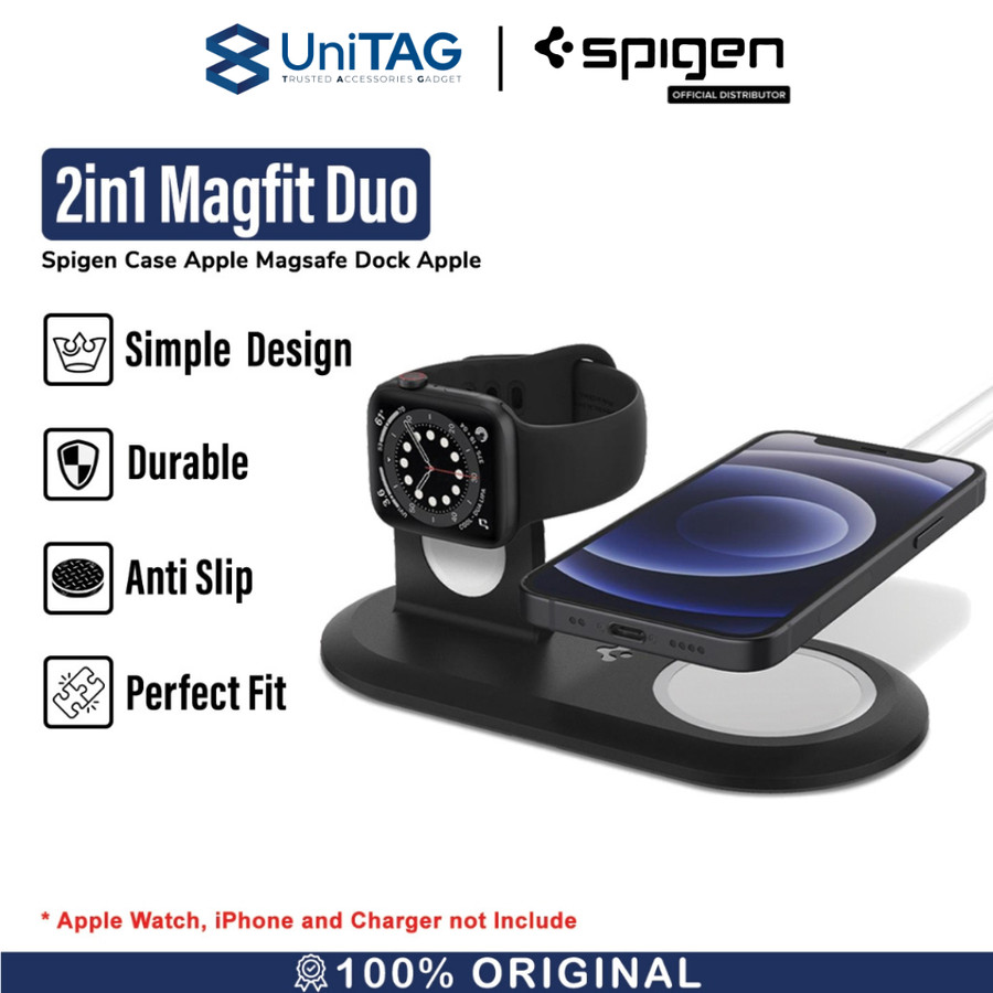 Spigen Magsafe + Apple Watch Charger Case MagFit Duo - Black AMP02796