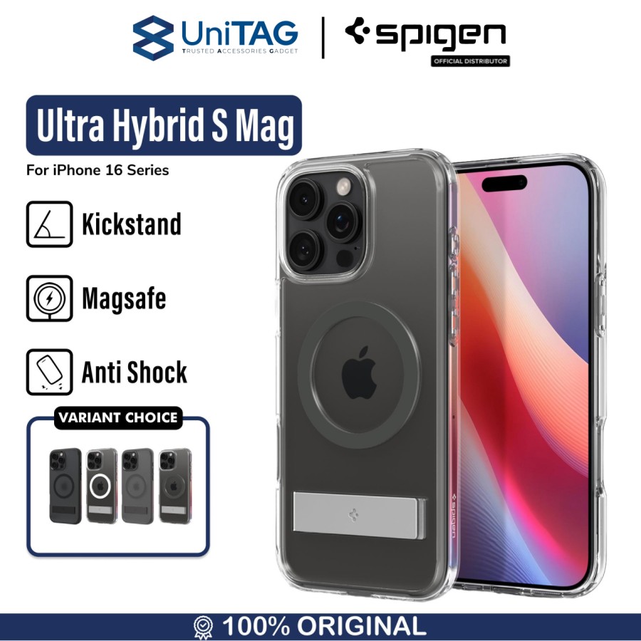 Spigen iPhone 16 Pro Max Case Magsafe + Stand Ultra Hybrid S MagFit - Graphite ACS08010