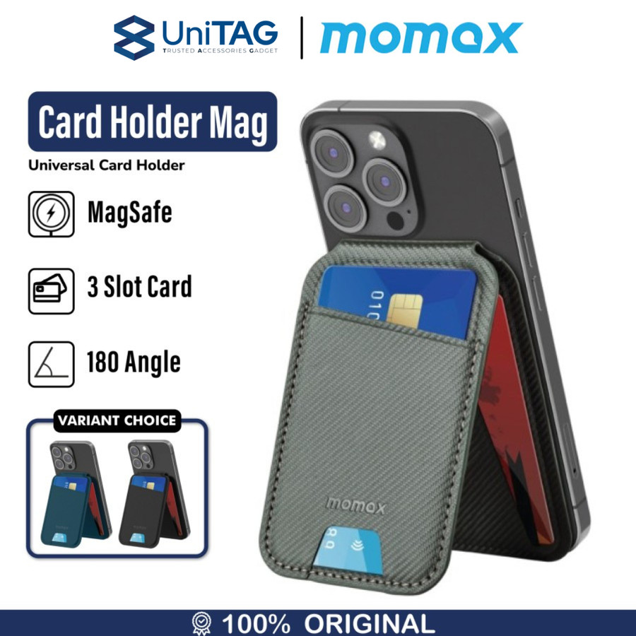 Momax Card Holder Kartu Magsafe Stand 1-Wallet - Grey SR29E