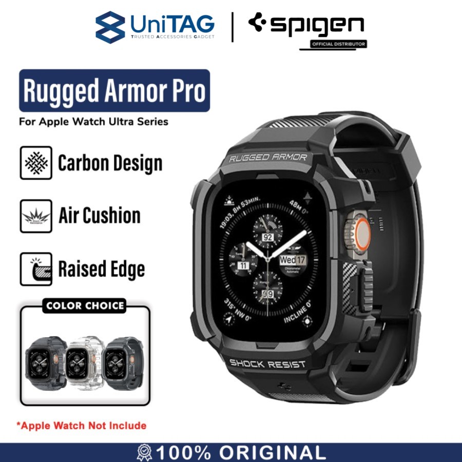 Spigen Apple Watch 49mm (Series Ultra 2 / 1) Case Strap Rugged Armor Pro - Black ACS05460