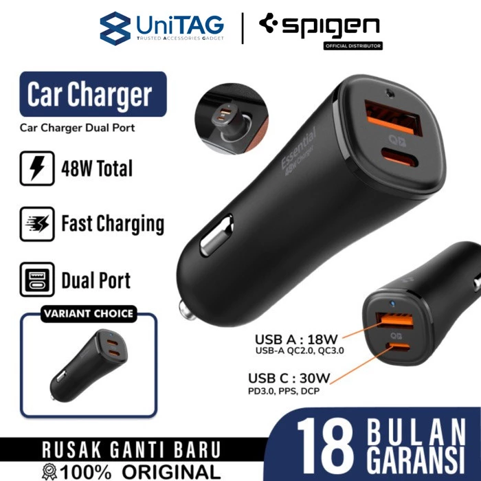 Spigen Car Charger 48W 1C 1A ArcStation Essential - Black EV482 ACP08447