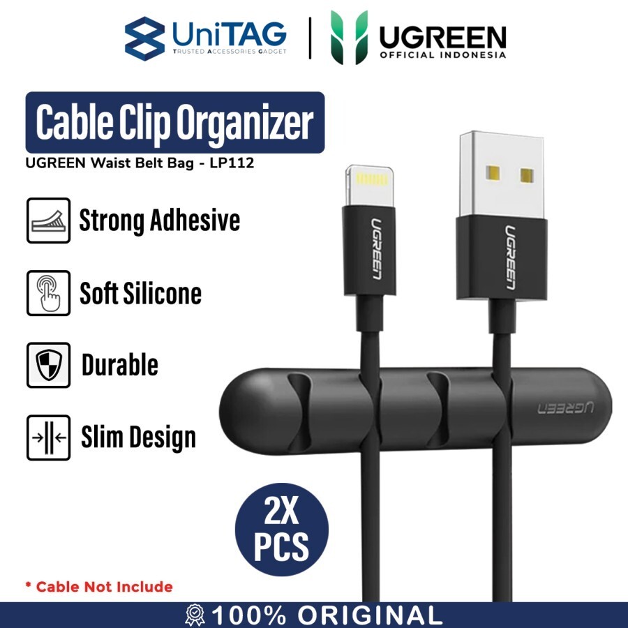 UGREEN Cable Organizer Clips Rubber 2 Pack - Black LP114 30762