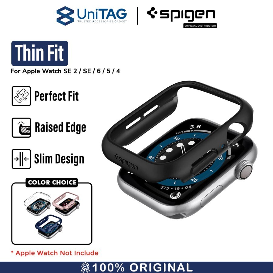 Spigen Apple Watch 44mm (Series 6 / 5 / 4 / SE 2 / SE 1) Case Thin Fit - Black 062CS24474