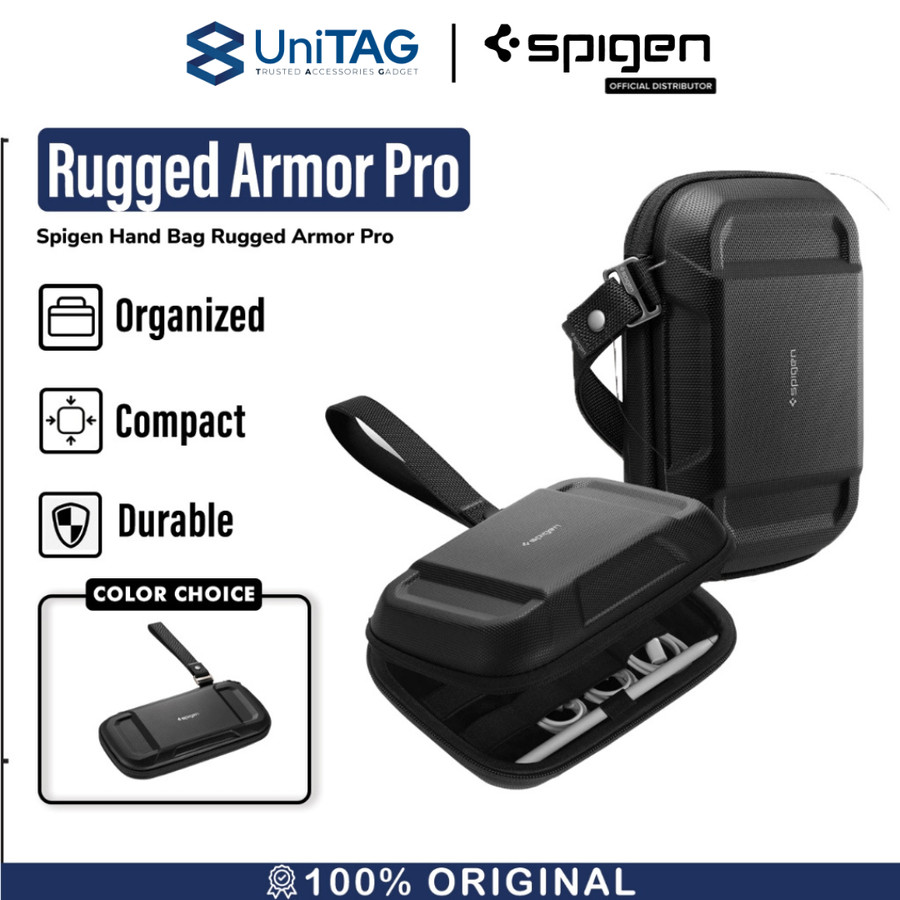 Spigen Tas Gadget Pouch Cable Organizer Rugged Armor Pro - Black AFA04536