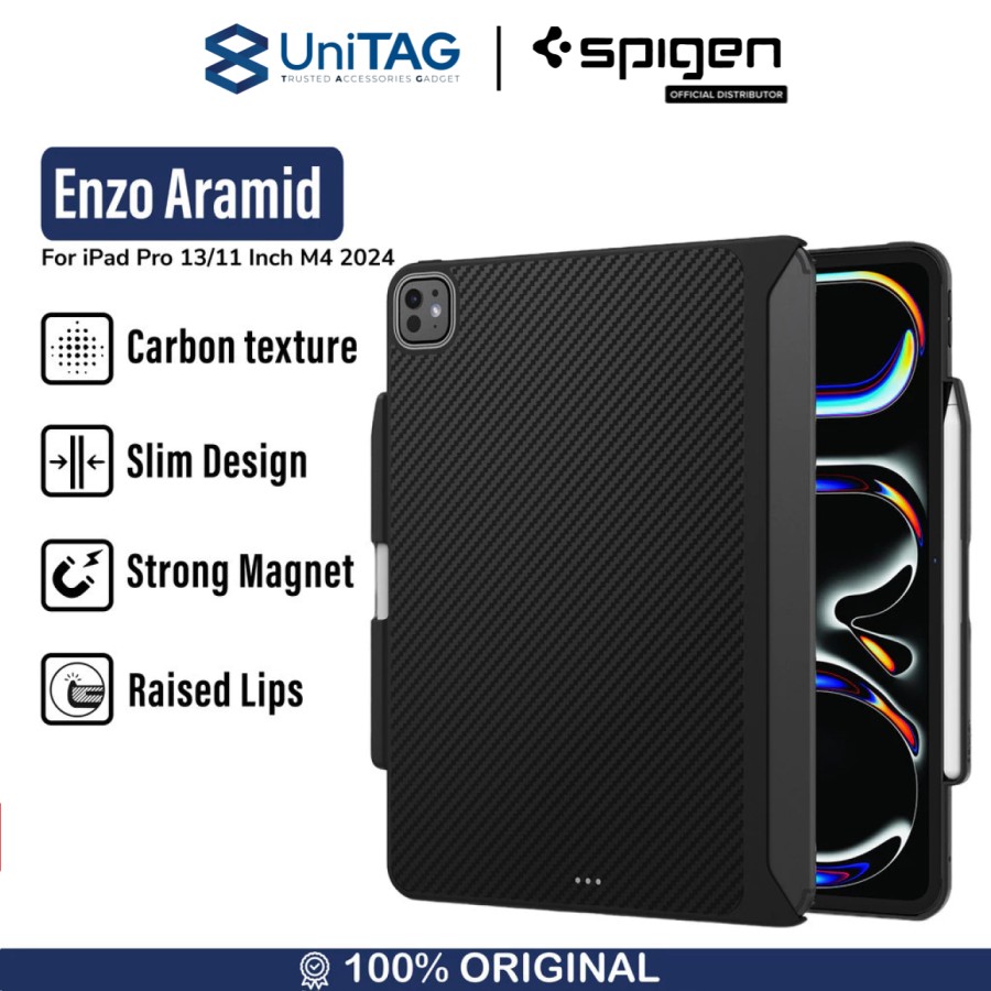 Spigen iPad Pro 13" (2024) Case Carbon Enzo Aramid - Black ACS07009