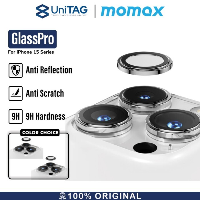 Momax iPhone 15 / 15 Plus Camera Lens Protector Camera Ring GlassPro+ - Silver PZAP23CS1S