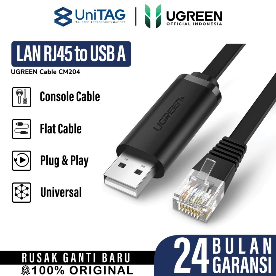 UGREEN Adapter Ethernet Cable LAN USB A to RJ45 3m - Black CM204 60813