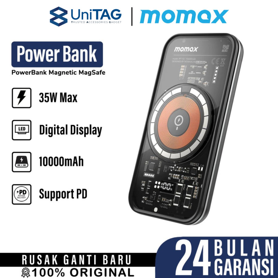 Powerbank Magnetic MagSafe Momax Q.Mag 10000mAh PD 35W Fast Charging