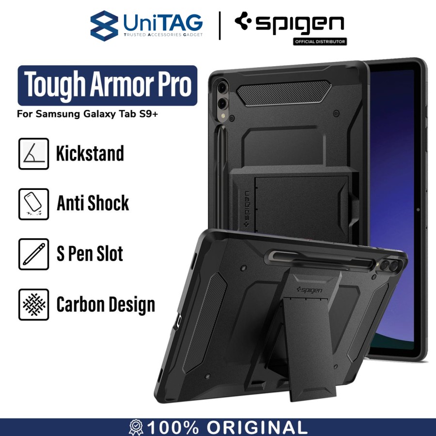 Spigen Galaxy Tab S9 Case Stand Tough Armor Pro - Black ACS06837