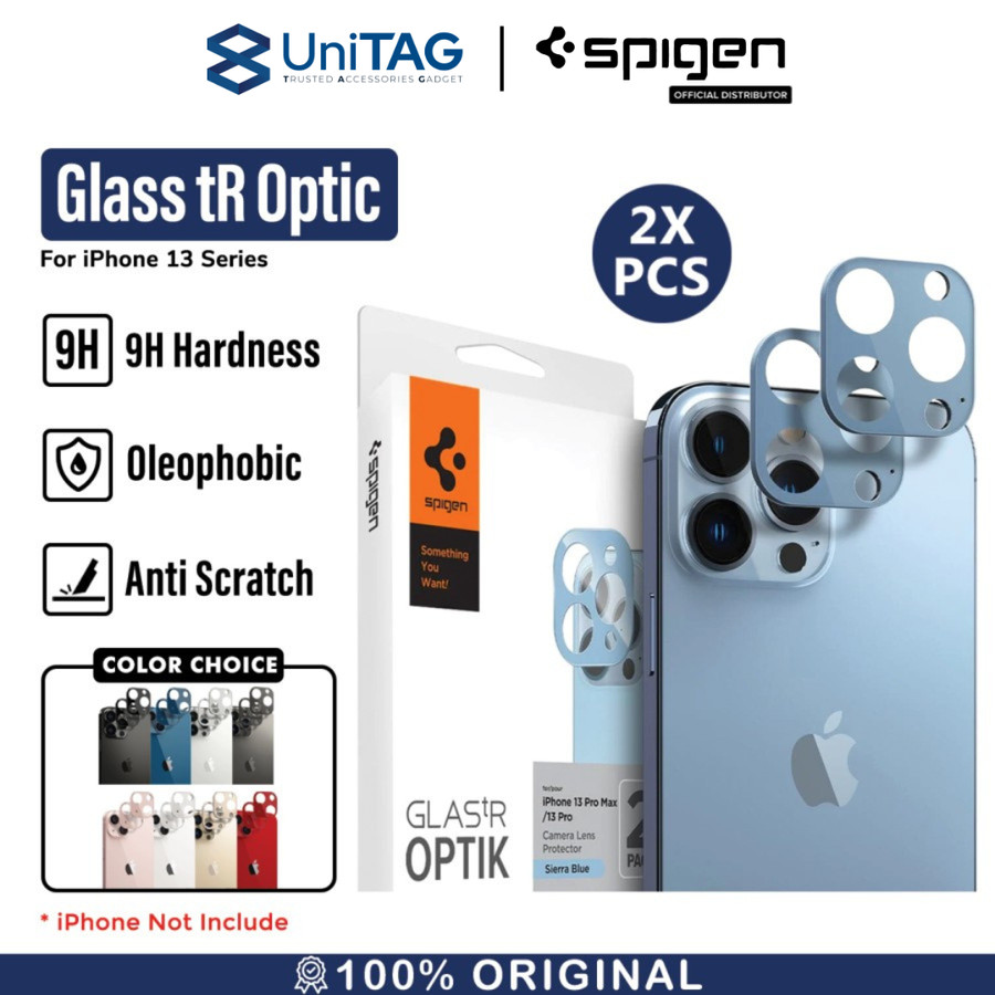 Spigen iPhone 13 Pro / 13 Pro Max Camera Lens Protector 2 Pack GlastR Optik - Sierra Blue AGL04032