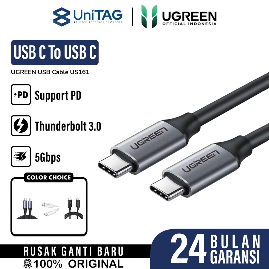UGREEN Kabel Charger USB C - USB C 100W 1.5m - Gray US161 50751