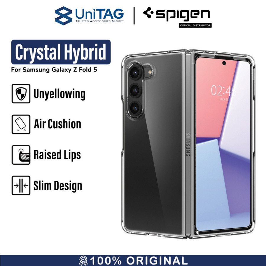 Case Samsung Galaxy Z Fold 5 Spigen Crystal Hybrid Clear Cover Casing