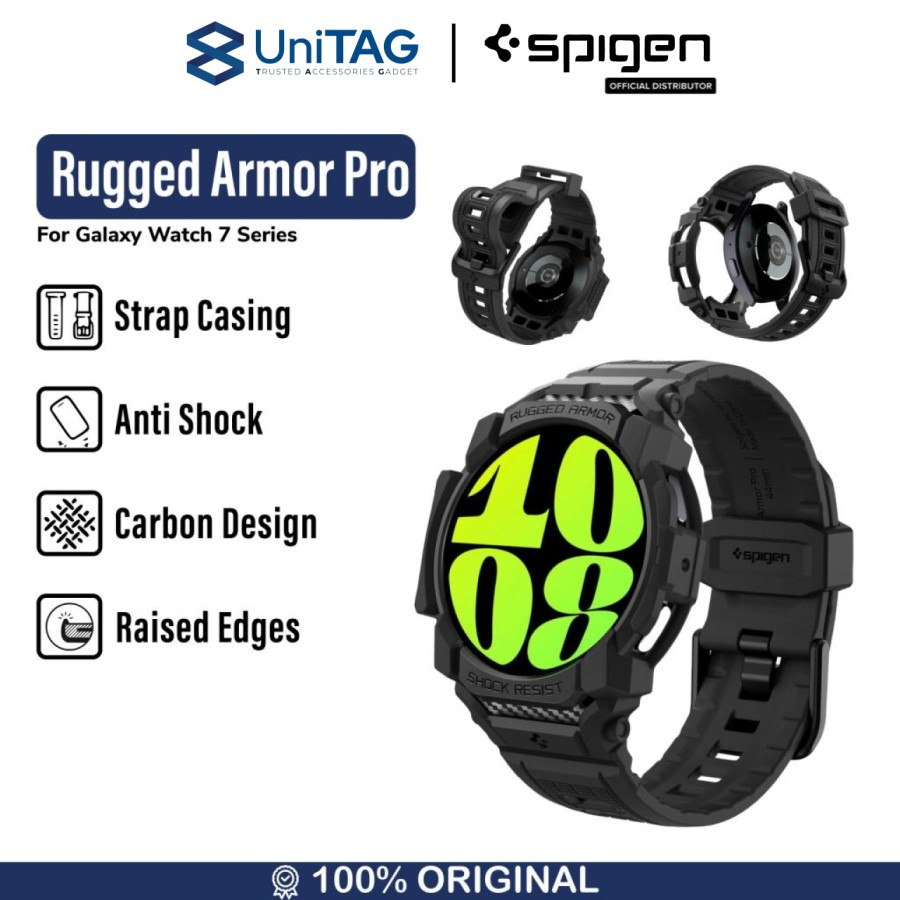 Spigen Galaxy Watch 7 (40mm) Case Strap Rugged Armor Pro - Matte Black ACS08336