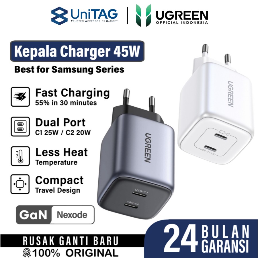 UGREEN Wall Charger 45W 2C GaN Nexode - Space Grey CD294 90573
