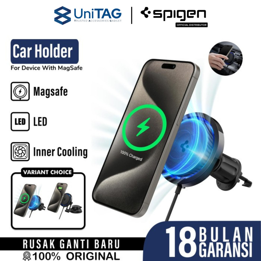 Spigen Car Holder Wireless Charger Magsafe Air Vent Hook OneTap Pro 3 Cryomax - Black ITS13WC ACP07446