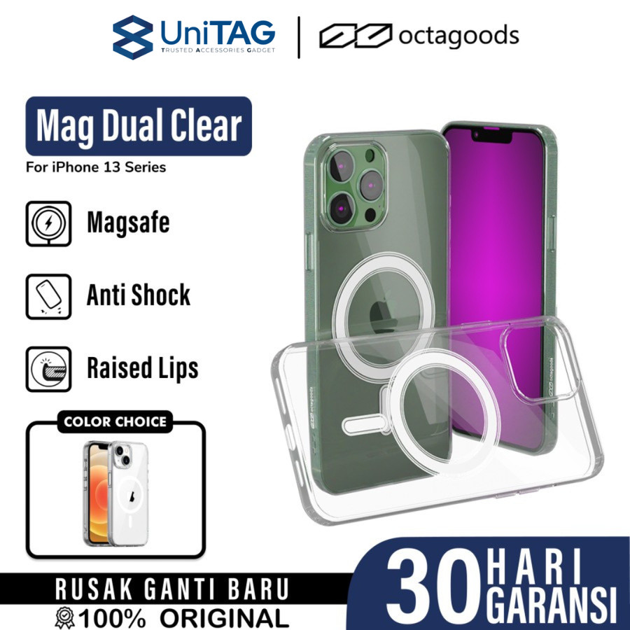 Case iPhone 13 Pro Max 13 Mini OctaGoods Dual Clear MagSafe Casing