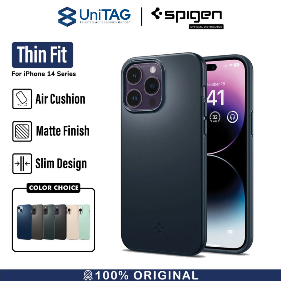 Spigen iPhone 14 Pro Case Thin Fit - Metal Slate ACS04781