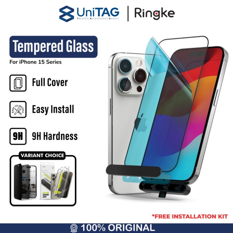 Ringke iPhone 15 Screen Protector Tempered Glass - W Installation Jig G4as113