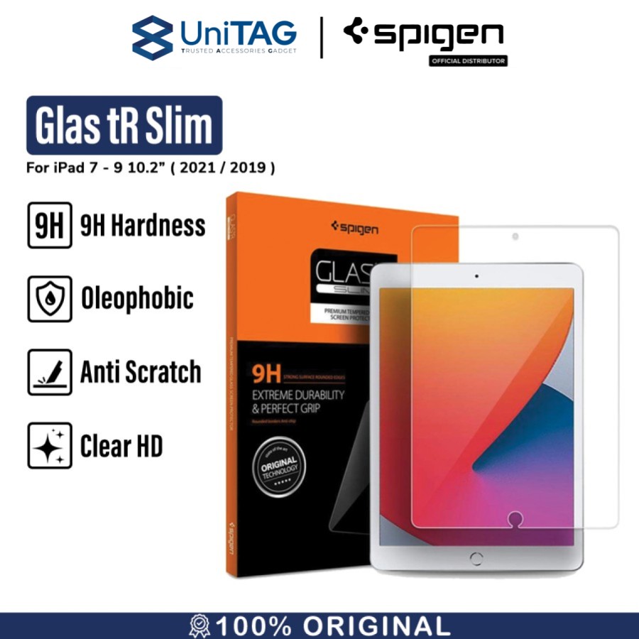 Spigen iPad 10.2" 9 (2021) / 8 (2020) / iPad 7 (2019) Tempered Glass 1 Pack GlastR Slim - Transparency AGL00236