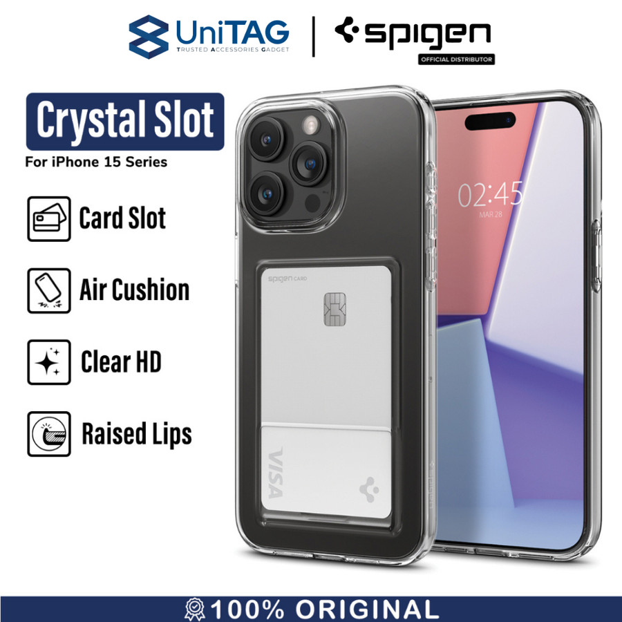 Spigen iPhone 15 Pro Case Card Holder Crystal Slot - Crystal Clear ACS06726