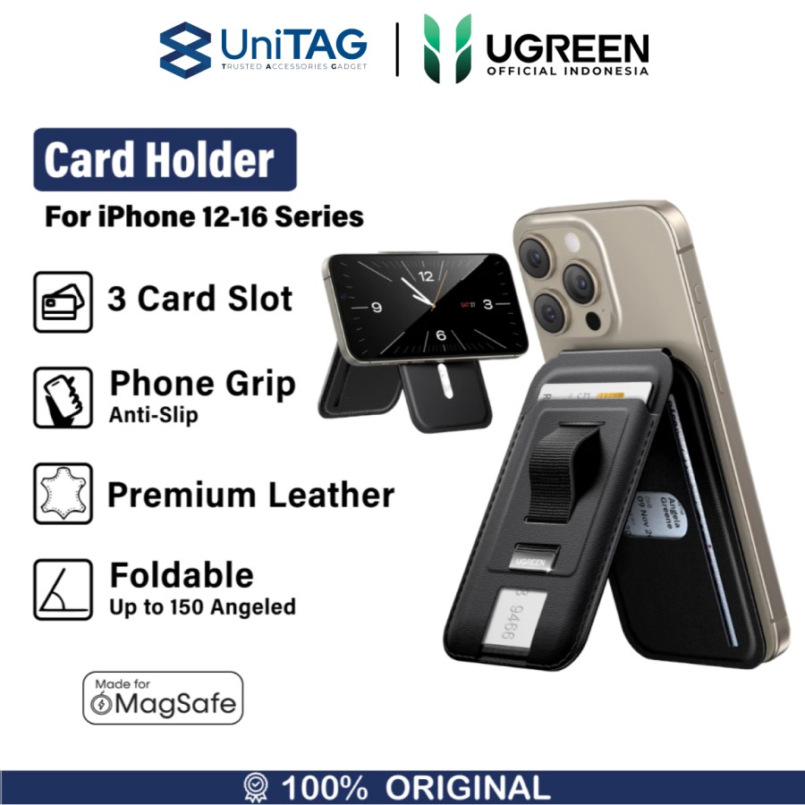 UGREEN Card Holder Magsafe with Stand & Phone Grip - Black LP837 45166
